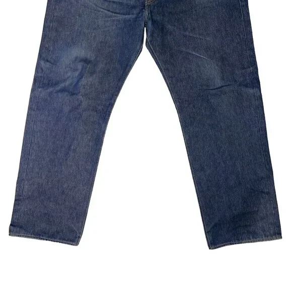 Levis 501 Button Fly Straight Leg Jeans Mens 42 32 Dark Wash Big and Tall - Picture 4 of 8